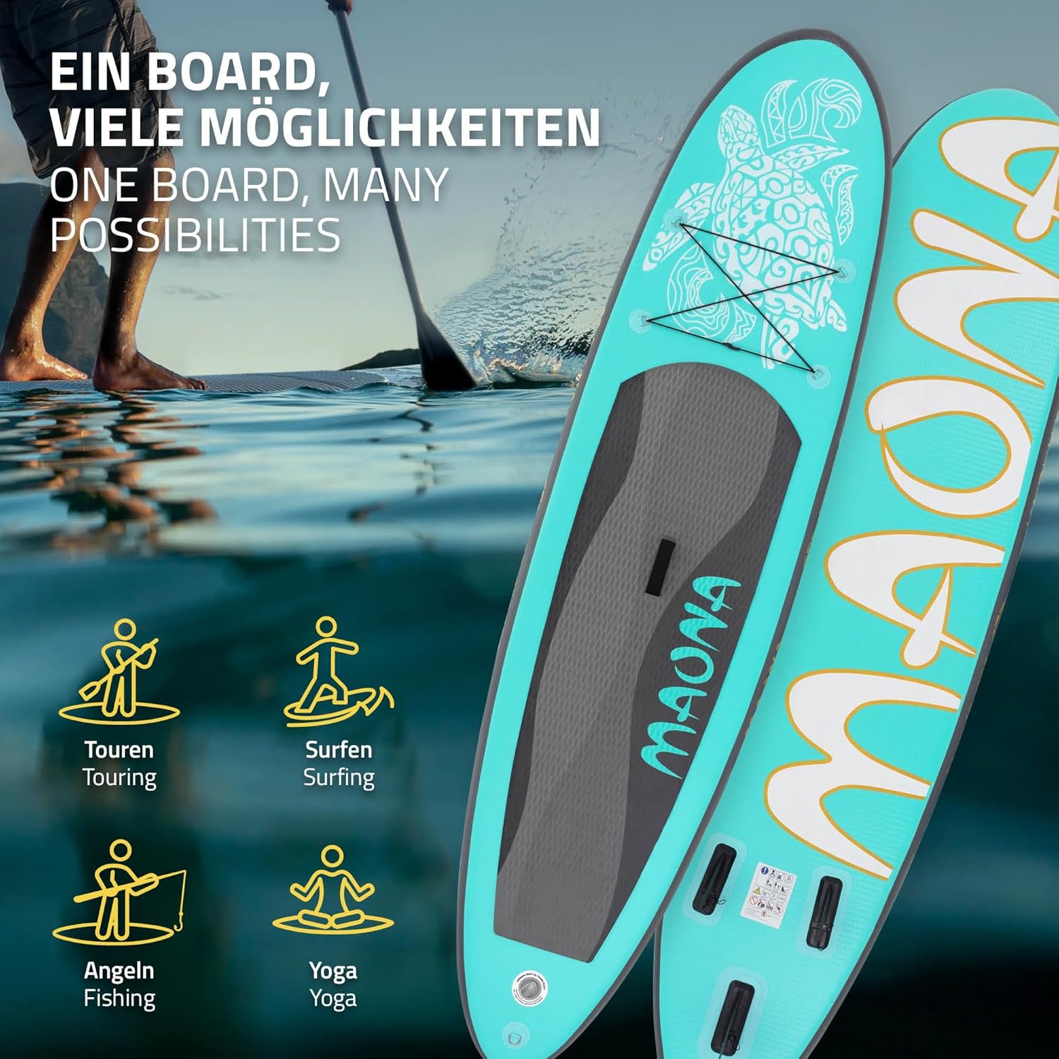 etevert - Stand Up Paddle Gonflable - 305/308/320/380 cm - PVC 120/150 kg 10/15 cm