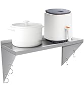 etevert Étagère Murale Cuisine Tablette écurie INOX, monocouche Triangulaire avec Multifonctionne...