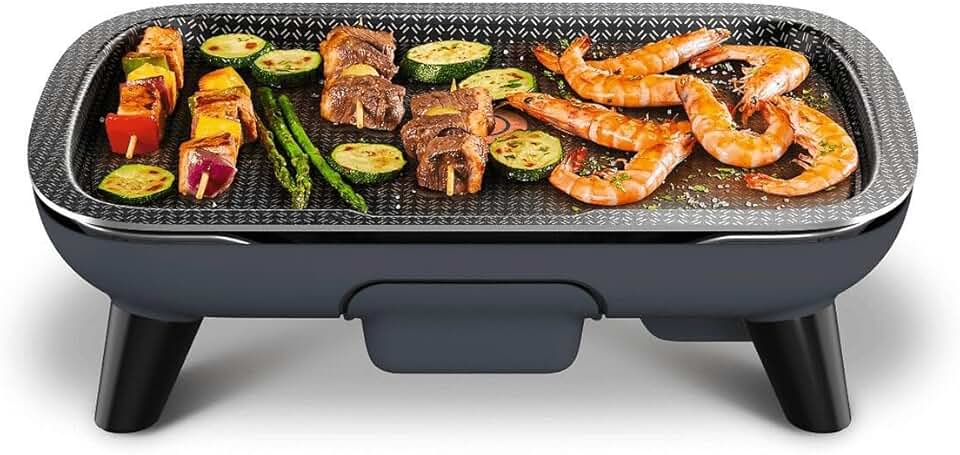etevert - Plancha Des Saveurs - 2400W, antiadhésif, thermostat réglable, plaque amovible - YY4570FB