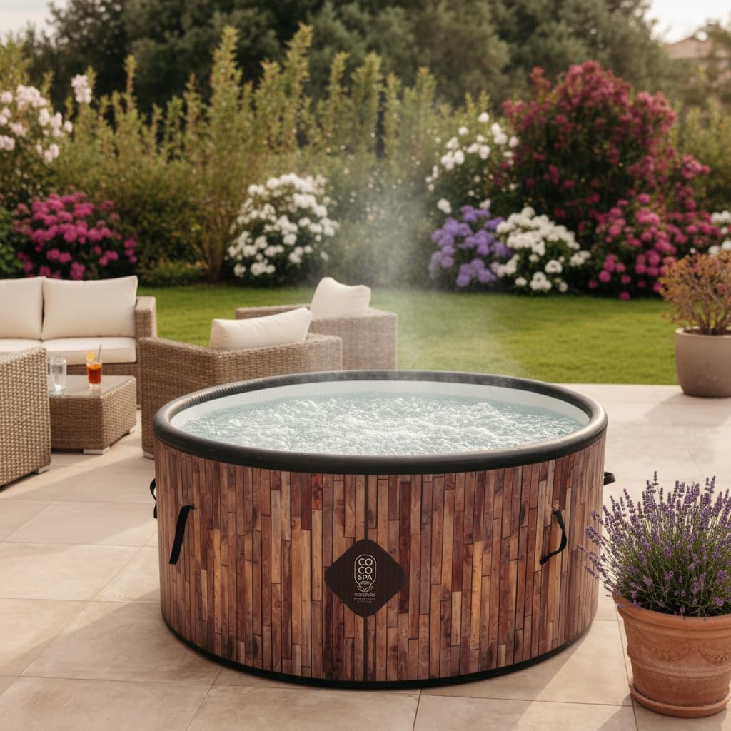 etevert Bali Spa Gonflable - 150 cm de diamètre - 800 litres - Moteur 2240 W - 2 à 4 Personnes - Massage 140 Jets