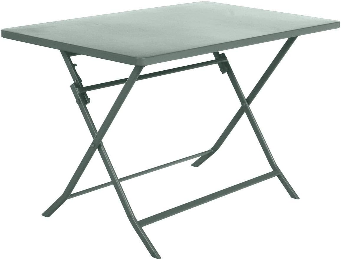 etevert - Greensboro - table pliante 4 places acier vert olive