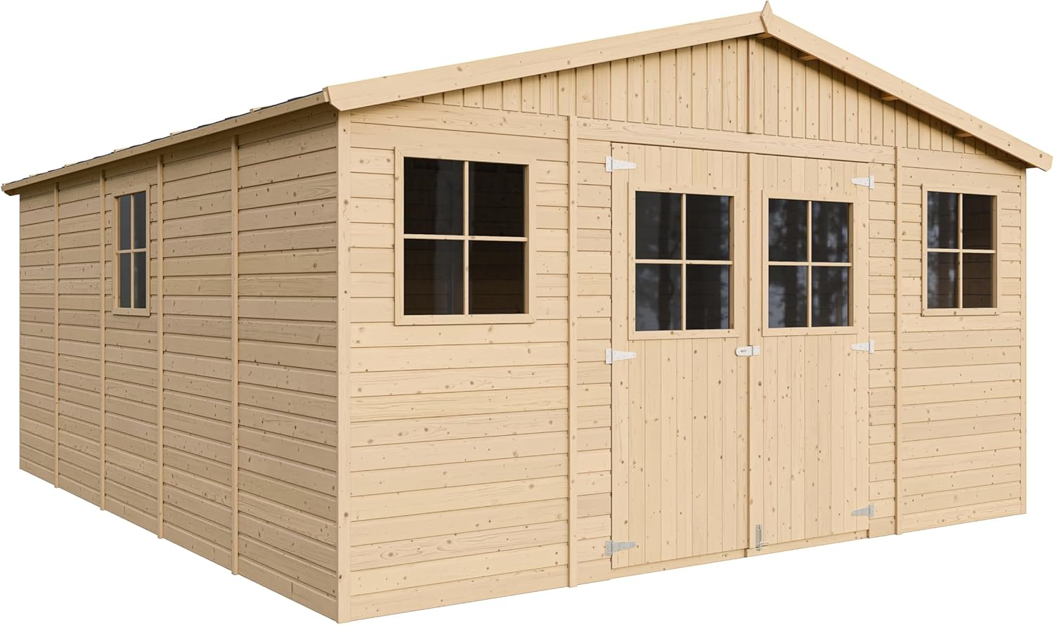 Abri de Jardin en Bois Exterieur avec Les PLANCHERS IMPRÉGNÉ- Maison de Jardin en Pin/épicéa-H246x418x522 cm/20 m²-Construction de Panneaux- Rangement pour vélos, Remise à Outils-etevert M333 +M333G