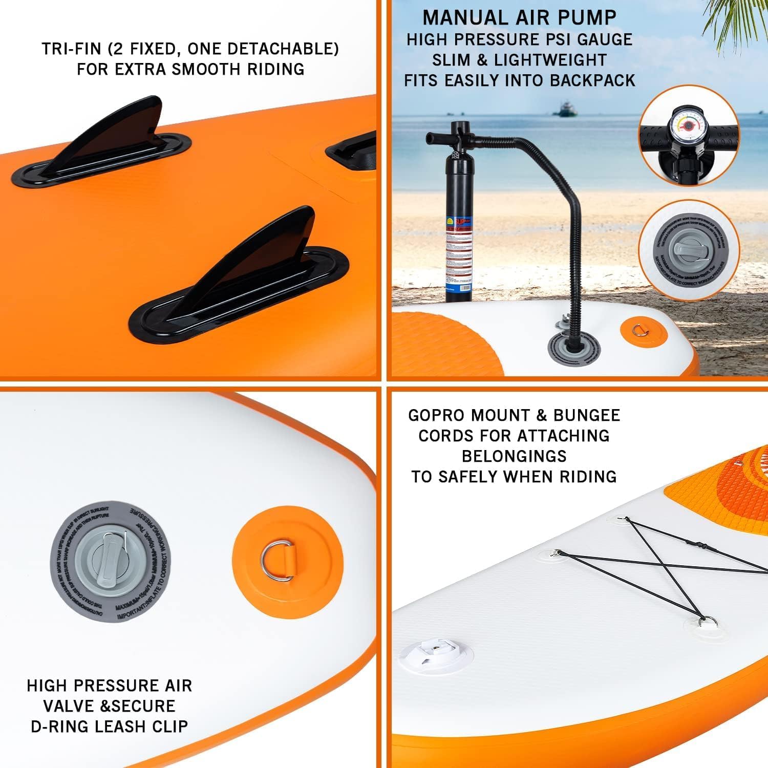 etevert - Paddle Gonflable Adulte - 320/335cm - 2 personnes, siège kayak, pagaie alu, support caméra, pompe, 150kg