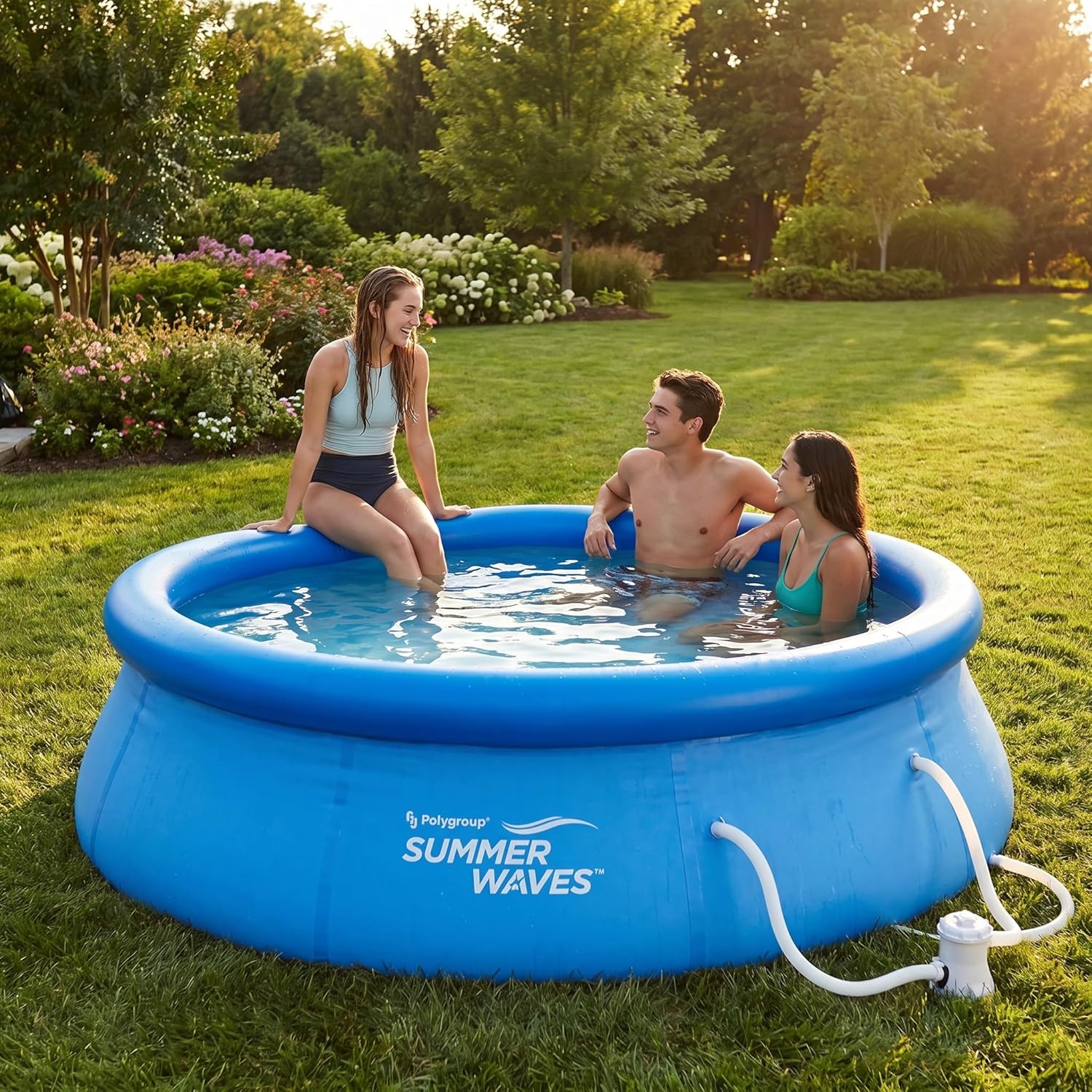 etevert Piscine de 366 x 91 cm, installation rapide, idéale pour la famille, avec pompe de filtration