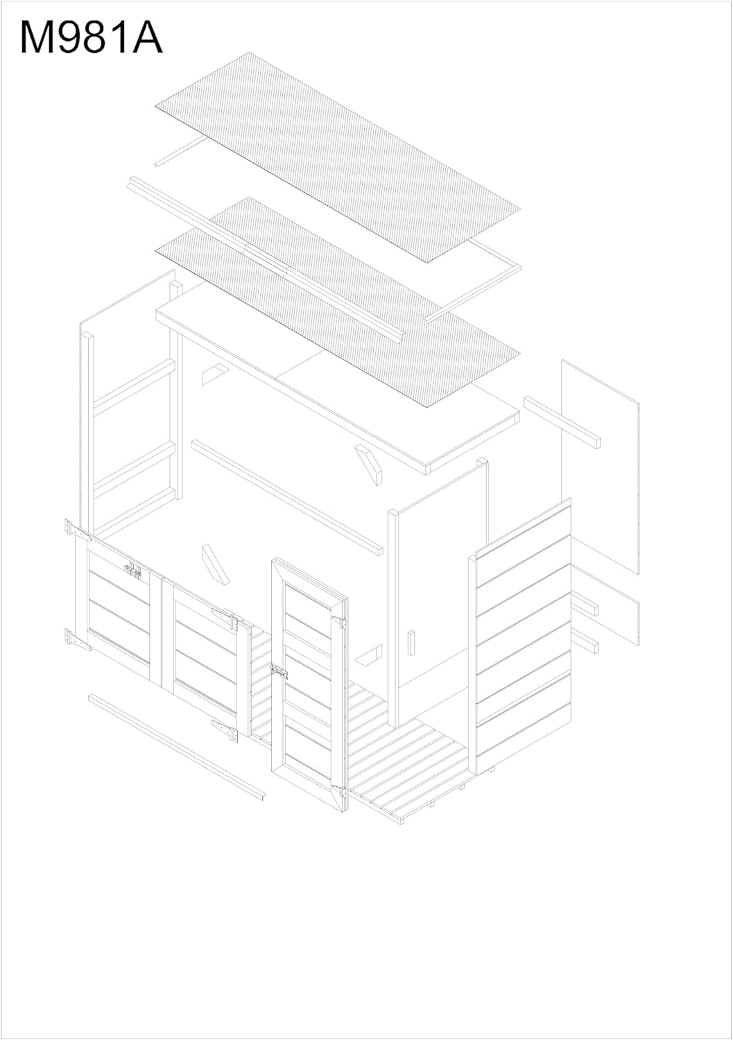 Abri de Jardin pour poubelles, Cache Poubelle extérieur 2x240L – Coffre de Rangement Exterieur, Armoire de Jardin, cabane de Jardin Exterieur – etevert M981A