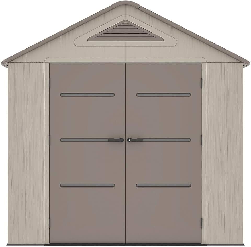 etevert - Abri de jardin résine 4,5m², beige/marron, plancher, 22mm - ANTEVA