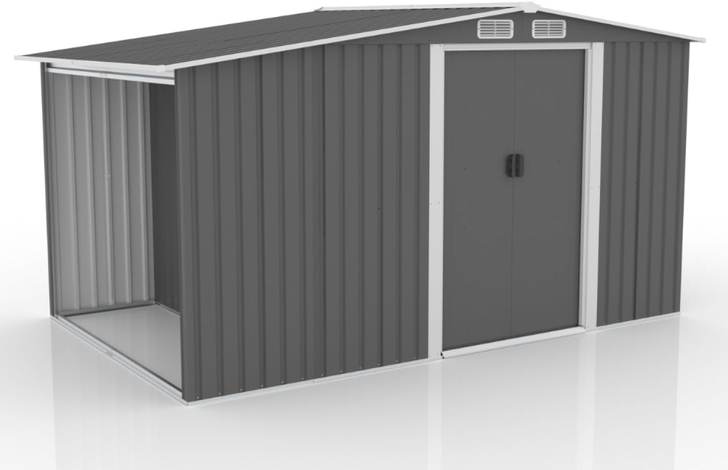 etevert - Vosges - abri jardin 6.87m² métal robuste, abri bûches