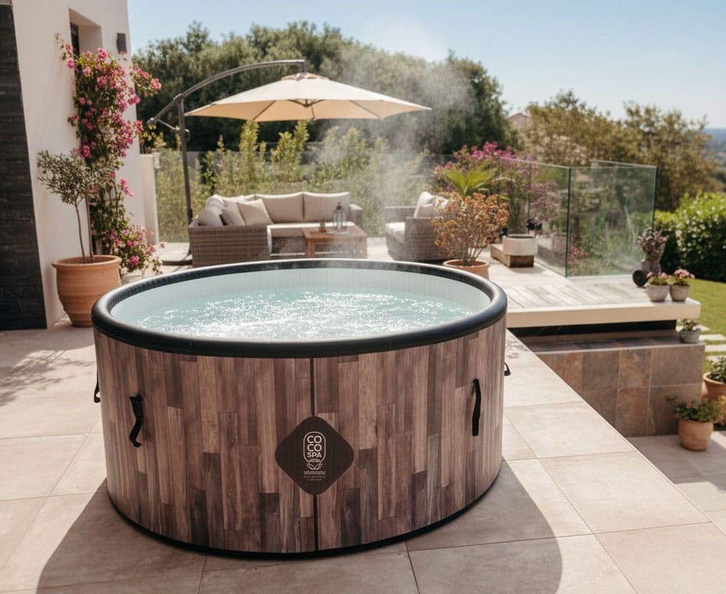 etevert Nordik Spa Gonflable - 150 cm de diamètre - 800 litres - Moteur 2240 W - 2 à 4 Personnes - Massage 140 Jets