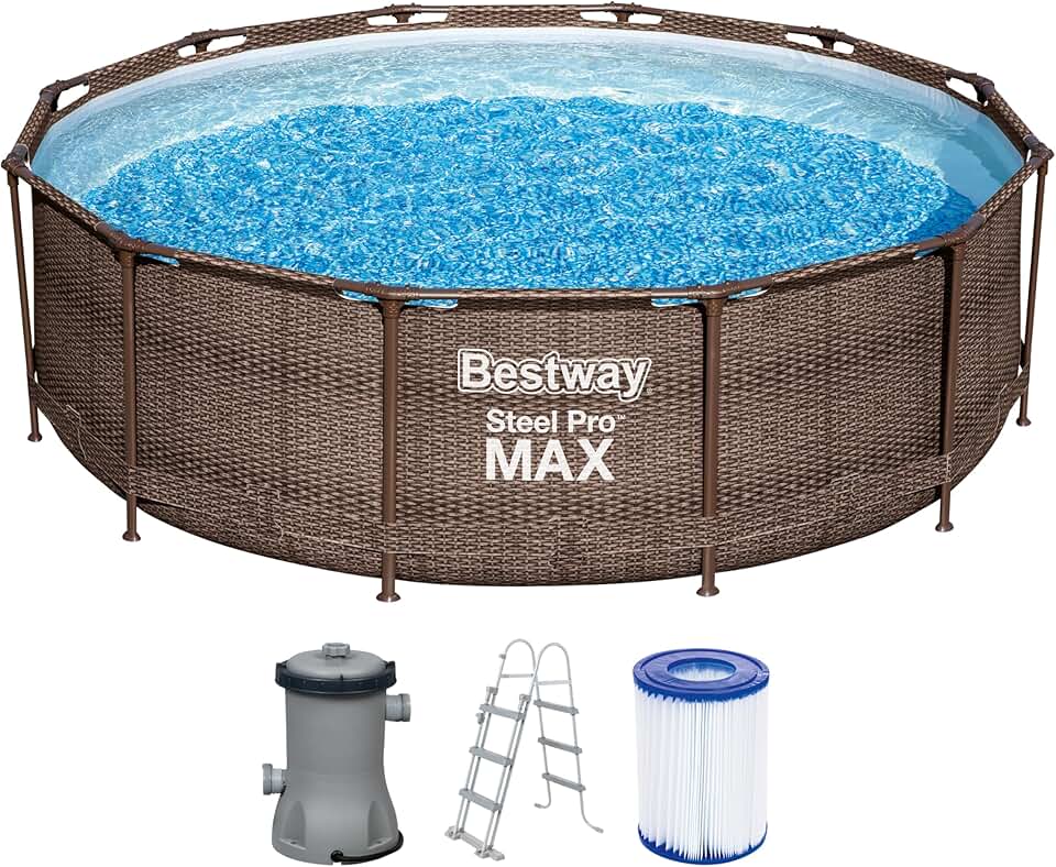 etevert - Steel Pro (Kit Piscine Hors Sol) - 366x366x100 cm - Marron