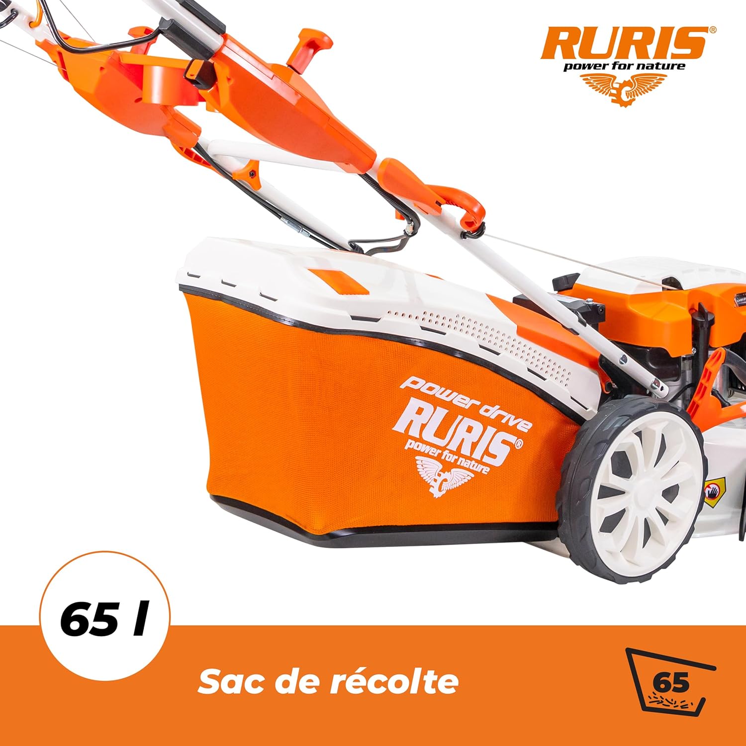 etevert Tondeuse à Gazon Thermique 5 en 1 Mulching 5,7 CV 196cc RX500S, Orange
