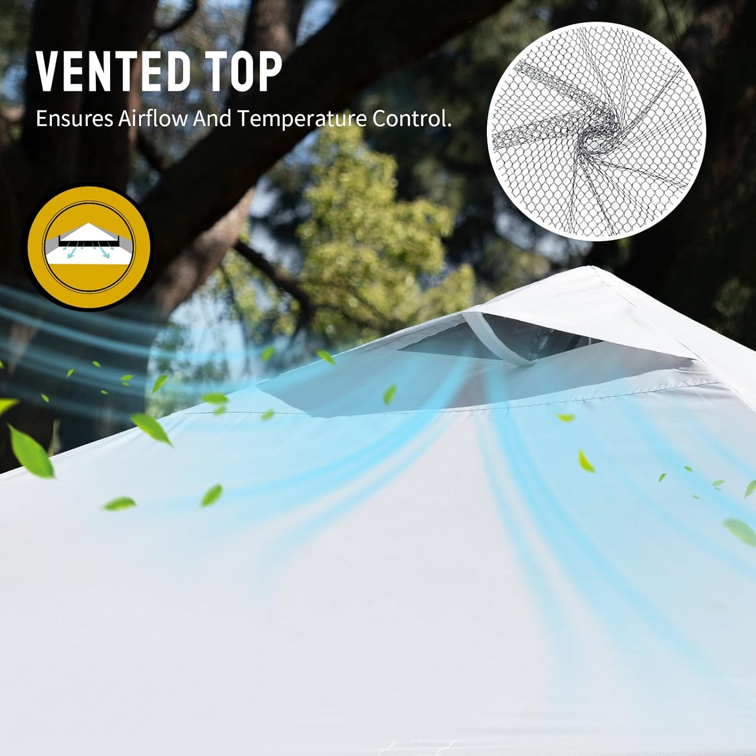 etevert - tonnelle pliante - 3x3 m - imperméable, UPF 50+, sacs de sable