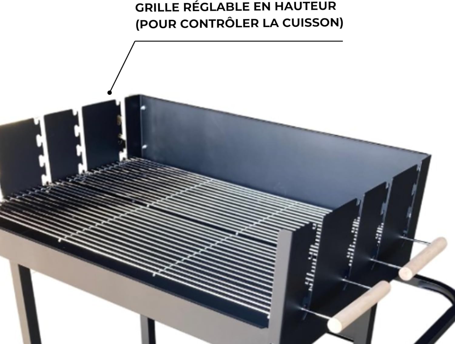 etevert - Serena - XXL - Barbecue charbon acier, grille réglable