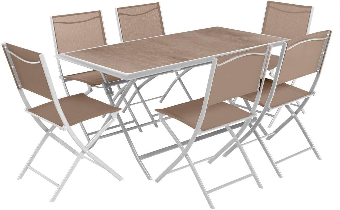 etevert - Azua série - rectangulaire pliante 6 places - aluminium epoxy antirouille