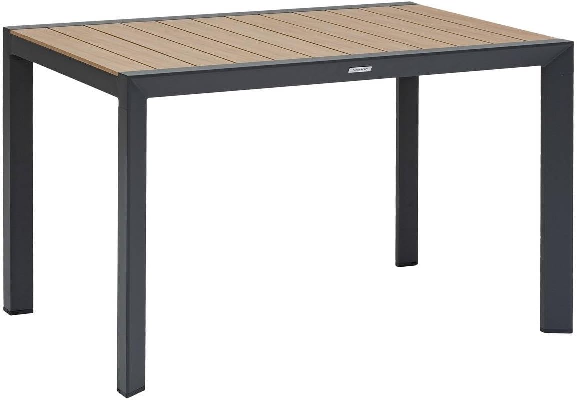 etevert - Table évasion 4 places - aluminium effet bois - Honey/Graphite