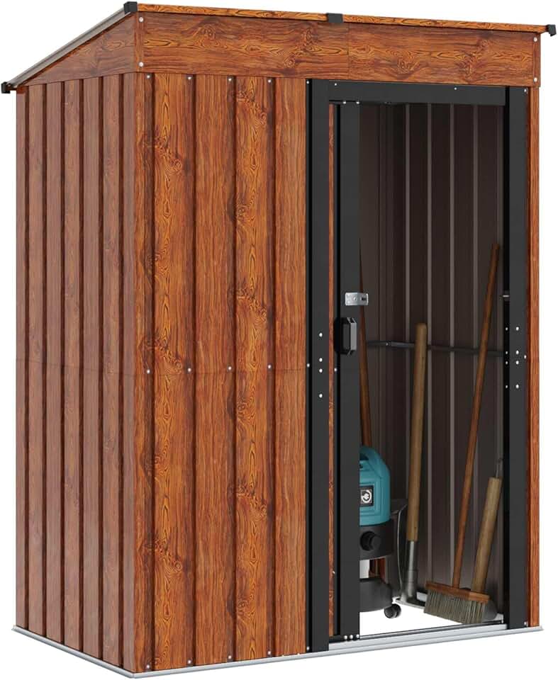 etevert - Cabanon de jardin - 137x81x180 cm - Métal résistant, rangement extérieur