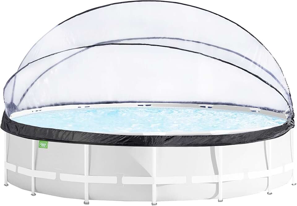 etevert Dôme Piscine Hors Sol Rond ø 450 cm Universel – Compatible etevert etevert – Eau Plus Propre et Plus Chaude – Abri Repliable – Transparent
