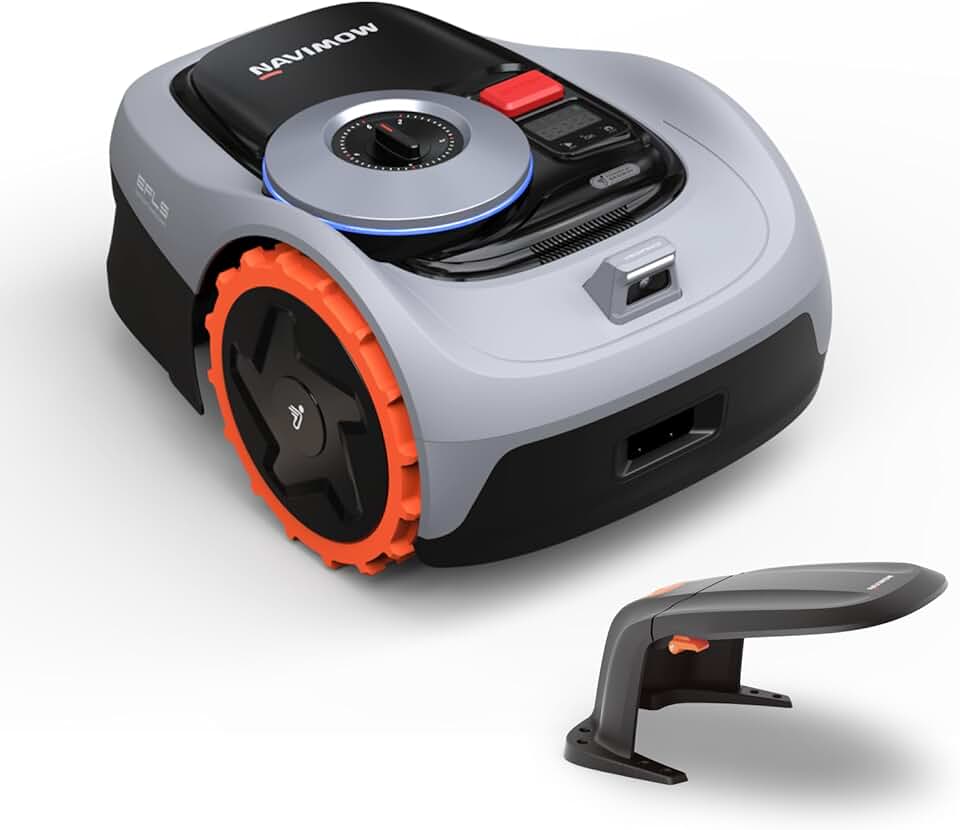 Segway etevert i105E et Garage S, Robot Tondeuse sans Fil périphérique, rec. 500 m², Max. 600 m², RTK+Vision Tondeuse Robot Gazon, IA cartographie Automatique, Limite virtuelle, Gestion multizone