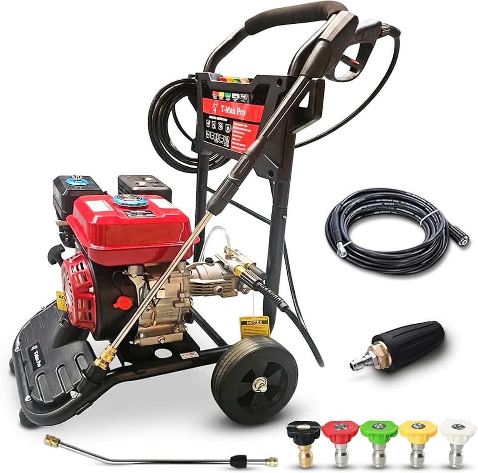 etevert – Nettoyeur haute pression 8,0 HP – grandes roues – démarrage facile – usage intensif