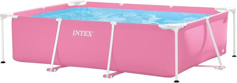 etevert - piscine cadre rectangulaire Pink - 2,20x1,50x0,60m - robuste, facile à installer - 28266NP
