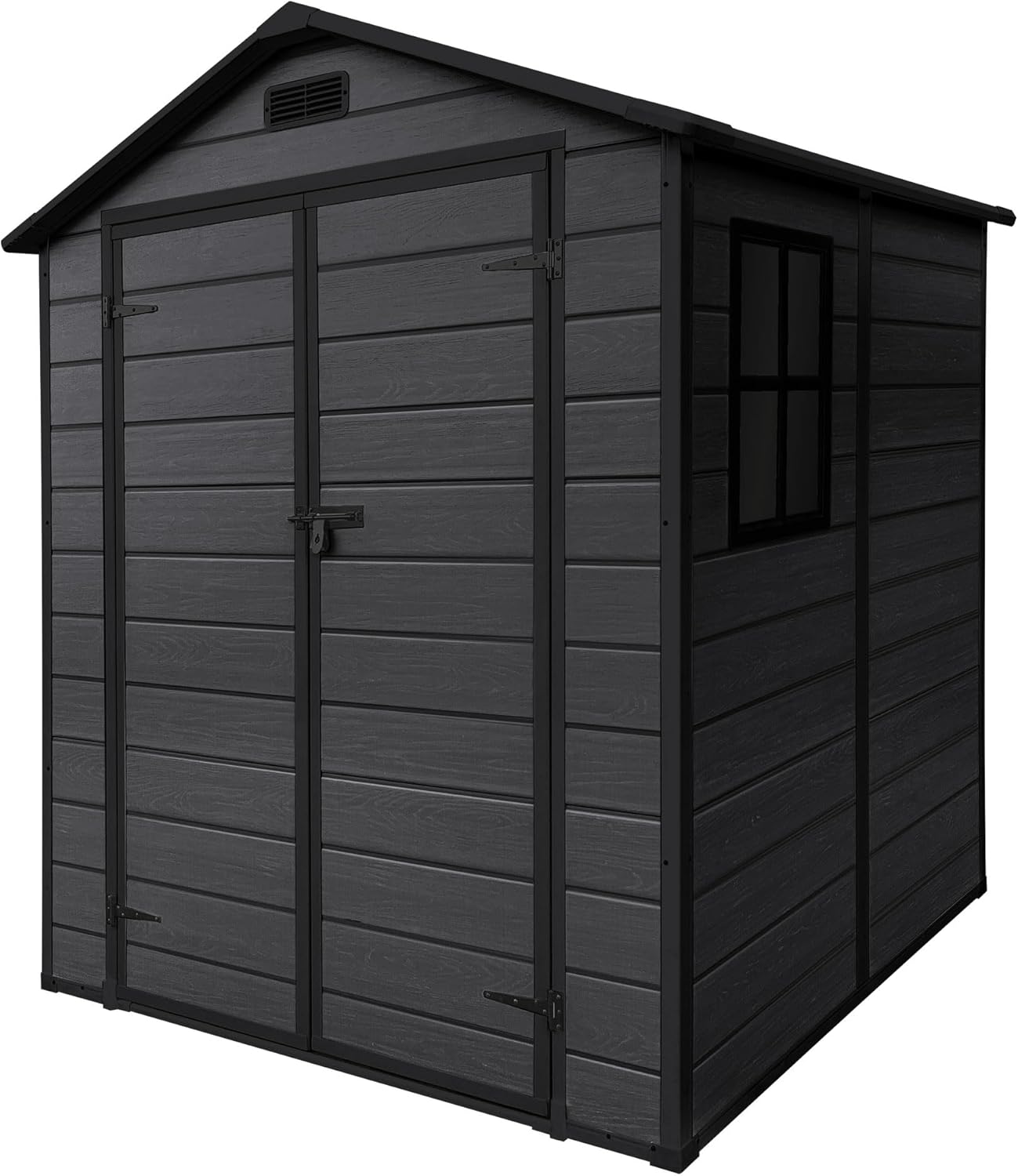 etevert - Abri de jardin résine 151x182x220 cm double porte, 5m³, fenêtre, ventilation