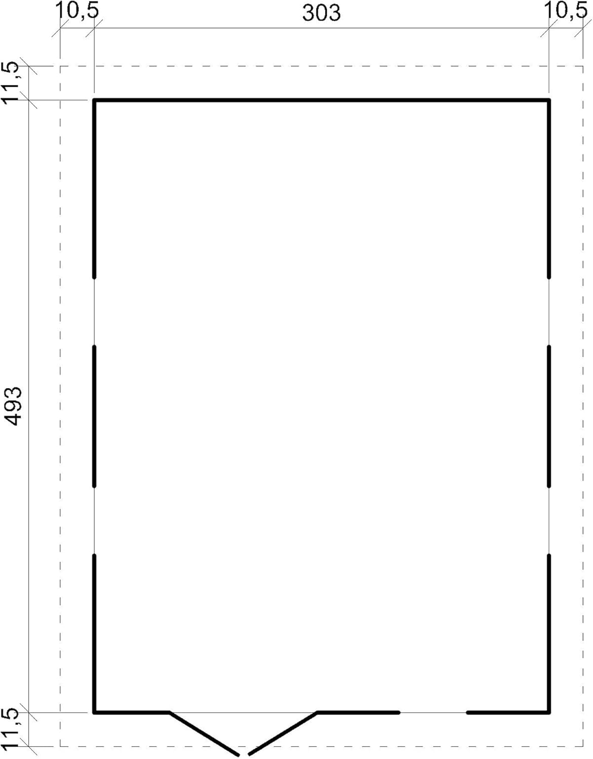 Abri de Jardin en Bois Naturel - Stockage extérieur avec fenêtres- H226x324x516 cm/15 m² Hangar en Bois Naturel - Atelier Rangement Outils et vélos- etevert M337