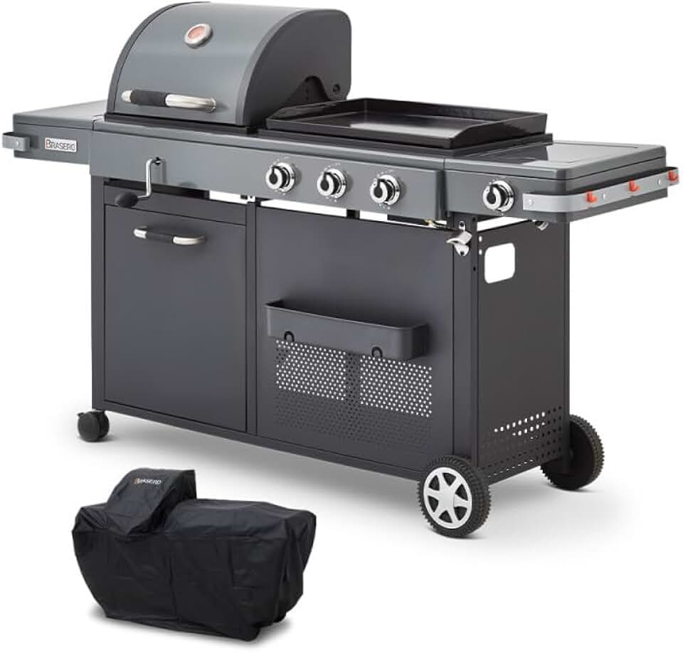 Favex - etevert Bi-Energy XL - 60x42 cm - gaz/charbon, 3 brûleurs, housse