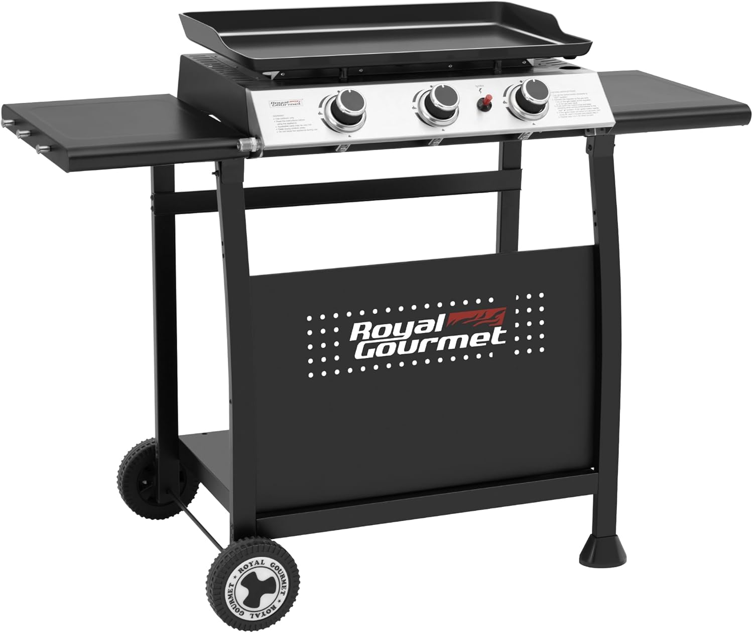 etevert - Plancha sur chariot 62x35,5cm - 3 brûleurs puissants 7,5kW