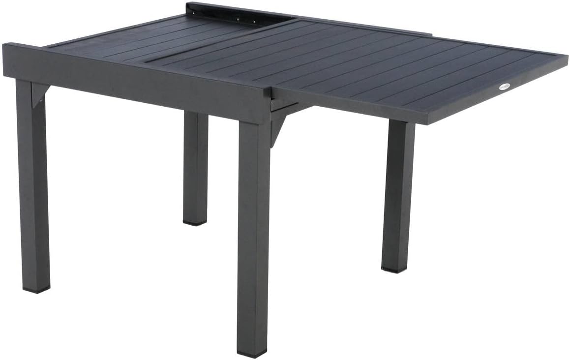 etevert - Piazza extensible - 180/240x90 cm - alu gris, 8 places