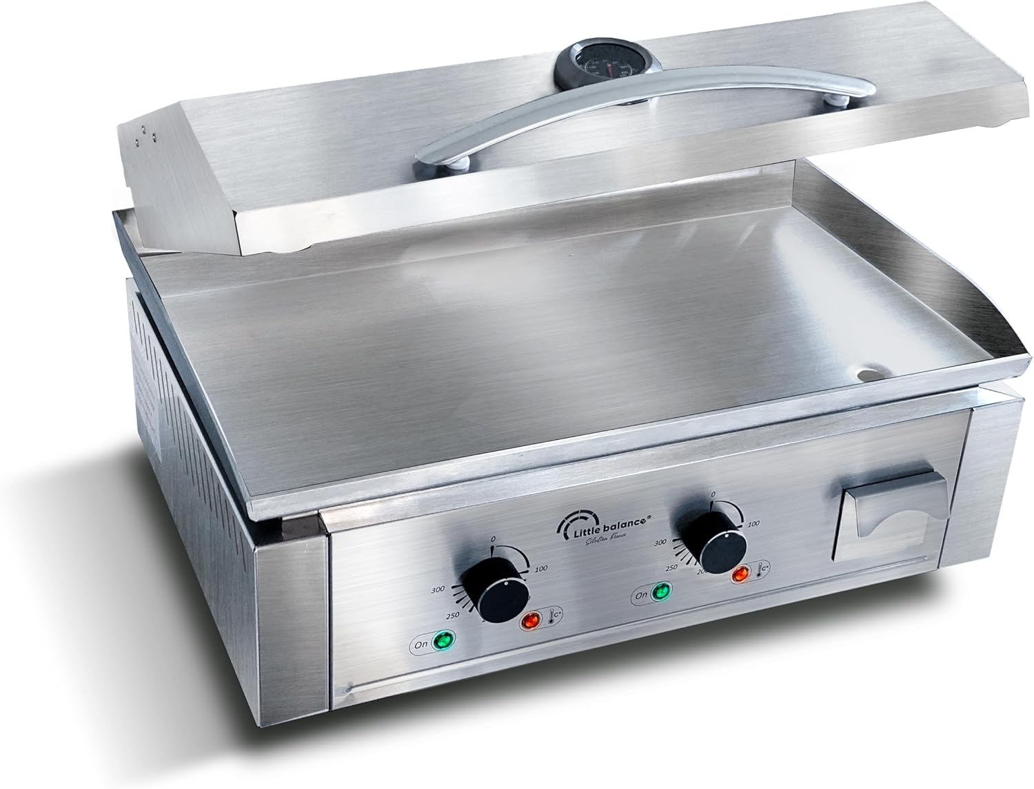 etevert - Aquitaine Pro Plus - plancha inox 2 zones, couvercle, 3500W - 8473