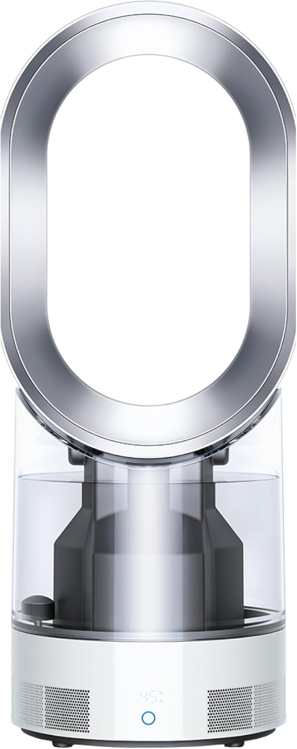 etevert AM10 Humidificateur et ventilateur, brume froide ultra-fine, contrôle automatique de l’humidité, Blanc/Argent