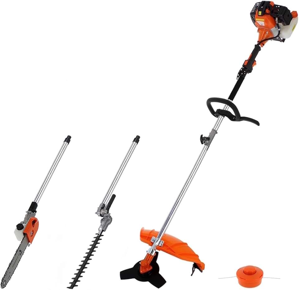 etevert - outil multifonction thermique 4 en 1 - 52cc - tronçonneuse, débroussailleuse, taille-haies