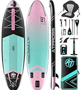 etevert Planche de paddle gonflable 350 x 89 x 15 cm, 200 kg Extra Wide Stand Up Paddle pour adultes avec