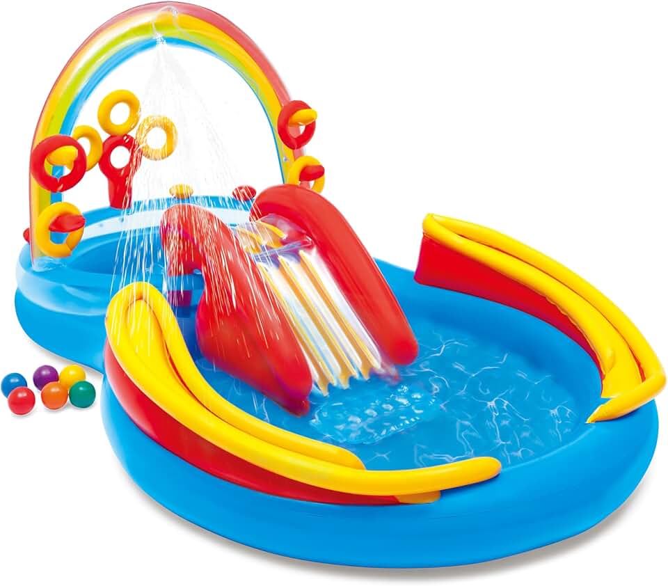 etevert - Rainbow Ring Play Centre - 297x193x135 cm - piscine gonflable, multicolore