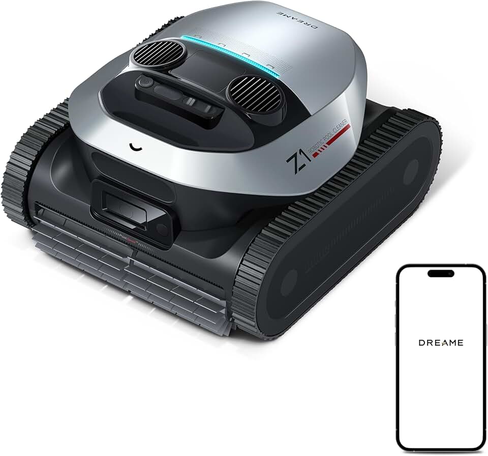 etevert Z1 Robot Piscine sans Fil, Puissance d'Aspiration 30 000 LPH, Nettoyage du Fond, Parois et Ligne d'eau, 240 Min, Jusqu'à 180 m²