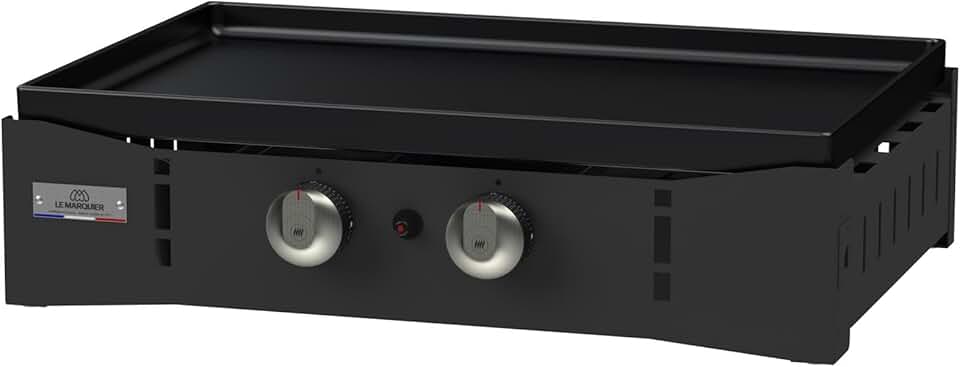 Marque - etevert Plancha Ora Gaz - 260 Noire - Plancha gaz robuste et compacte, surface de cuisson large.