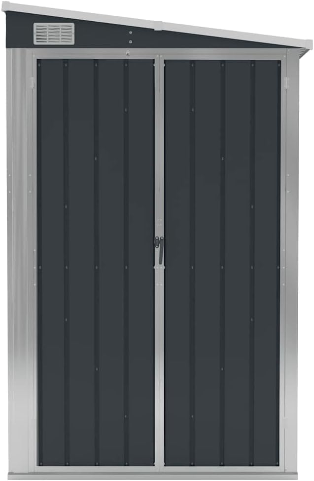 etevert Remise de Jardin Murale Anthracite 118x100x178 cm Acier,Structures extérieures, Cabanes & abris de Jardin,316219