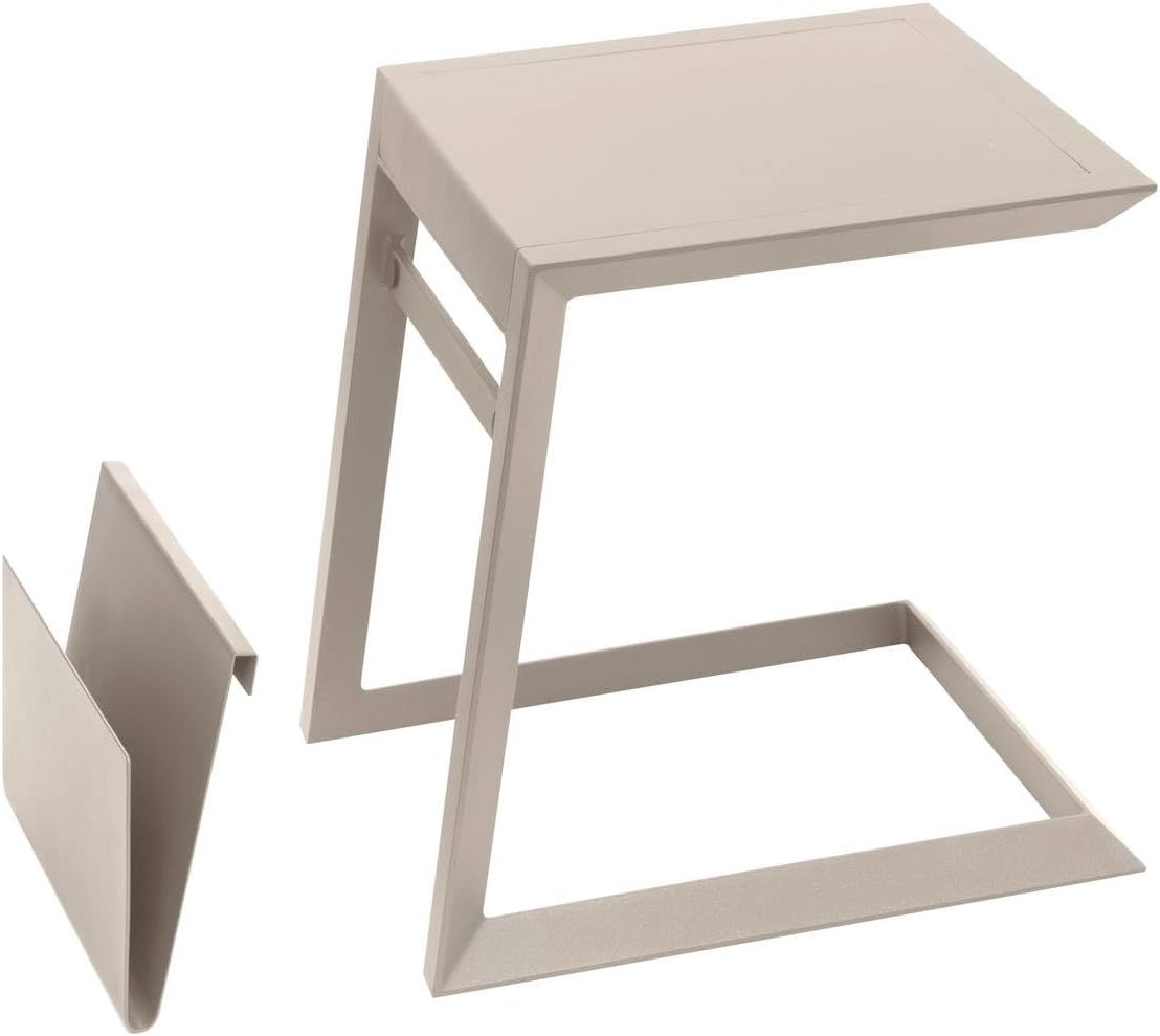 etevert - Allure table de jardin carrée 55x45x55cm aluminium argile