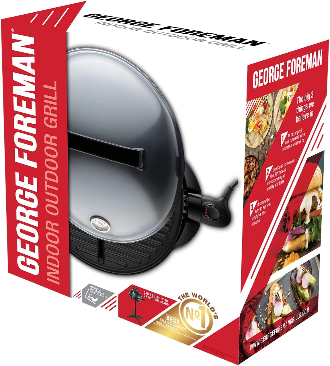 etevert - Barbecue 2 en 1 - 44,5cm - Électrique, grill avec bac à graisse, 2400W, 22460-56