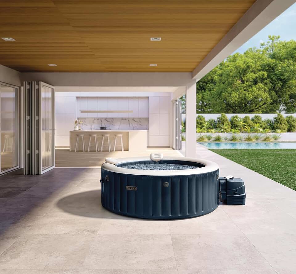 etevert - Pure Spa série 4 places - Bleu Navy - Gonflable, chauffant - 28430NP