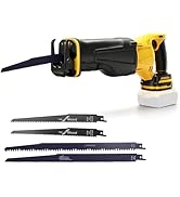 etevert Scie récipro sans fil pour batterie etevert 18 V, 20 V, scie sabre professionnelle avec 4 lames de scie, 3500...