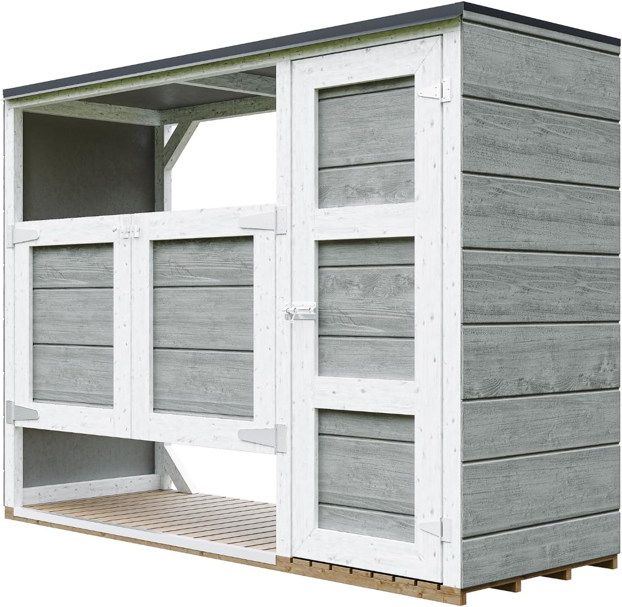 Abri de Jardin pour poubelles, Cache Poubelle extérieur 2x240L – Coffre de Rangement Exterieur, Armoire de Jardin, cabane de Jardin Exterieur – etevert M981A-TUNDRA Grey
