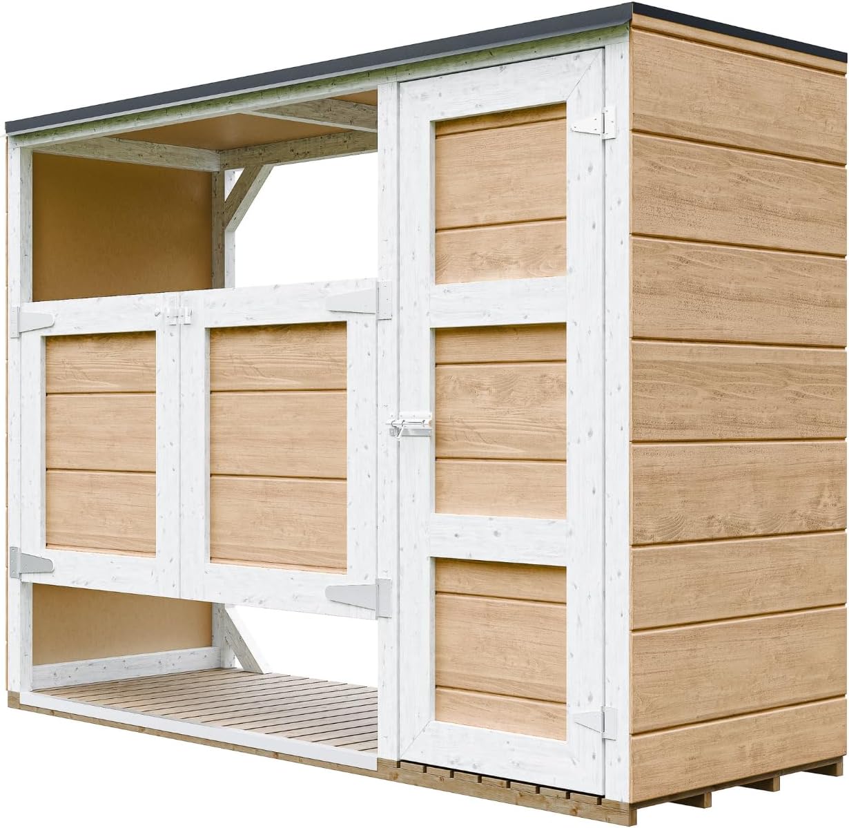 Abri de Jardin pour poubelles, Cache Poubelle extérieur 2x240L – Coffre de Rangement Exterieur, Armoire de Jardin, cabane de Jardin Exterieur – etevert M981A-HARVEST Honey