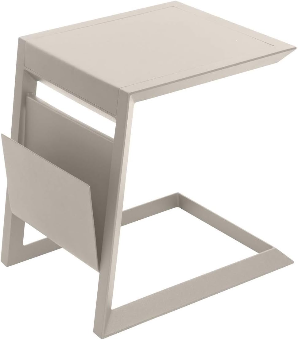 etevert - Allure table de jardin carrée 55x45x55cm aluminium argile