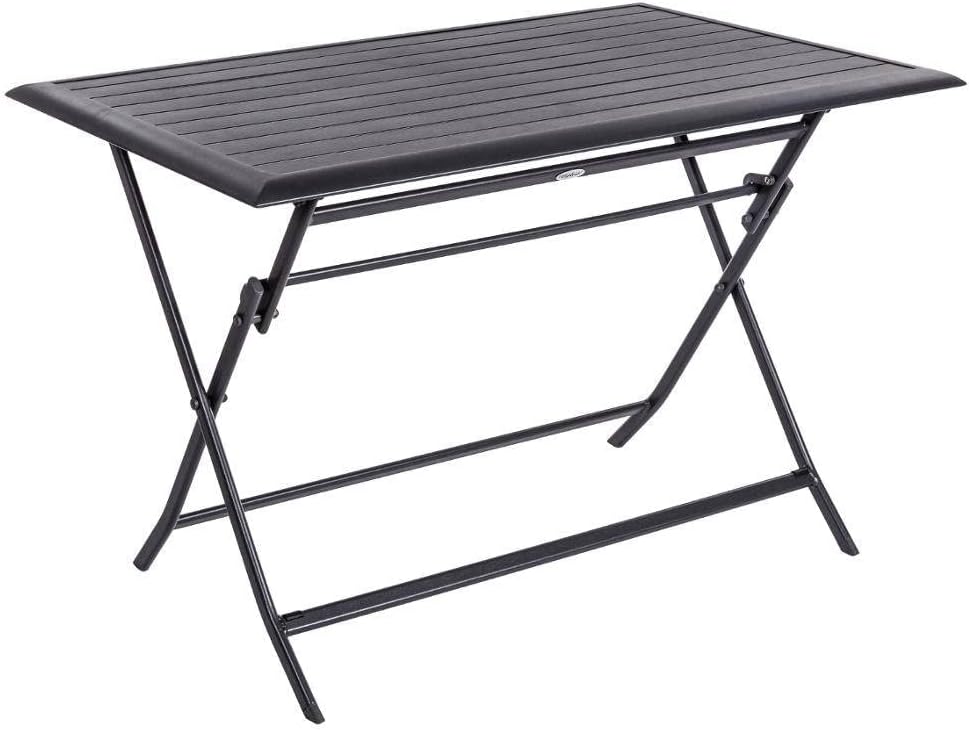 etevert - Azua - table pliante 4 places, alu époxy gris graphite