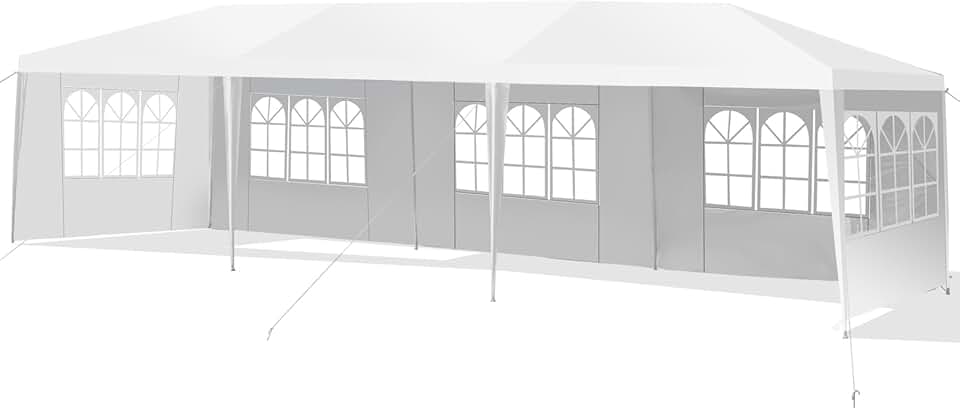 etevert - Tonnelle 3x9m - 5 murs amovibles, piquets solides