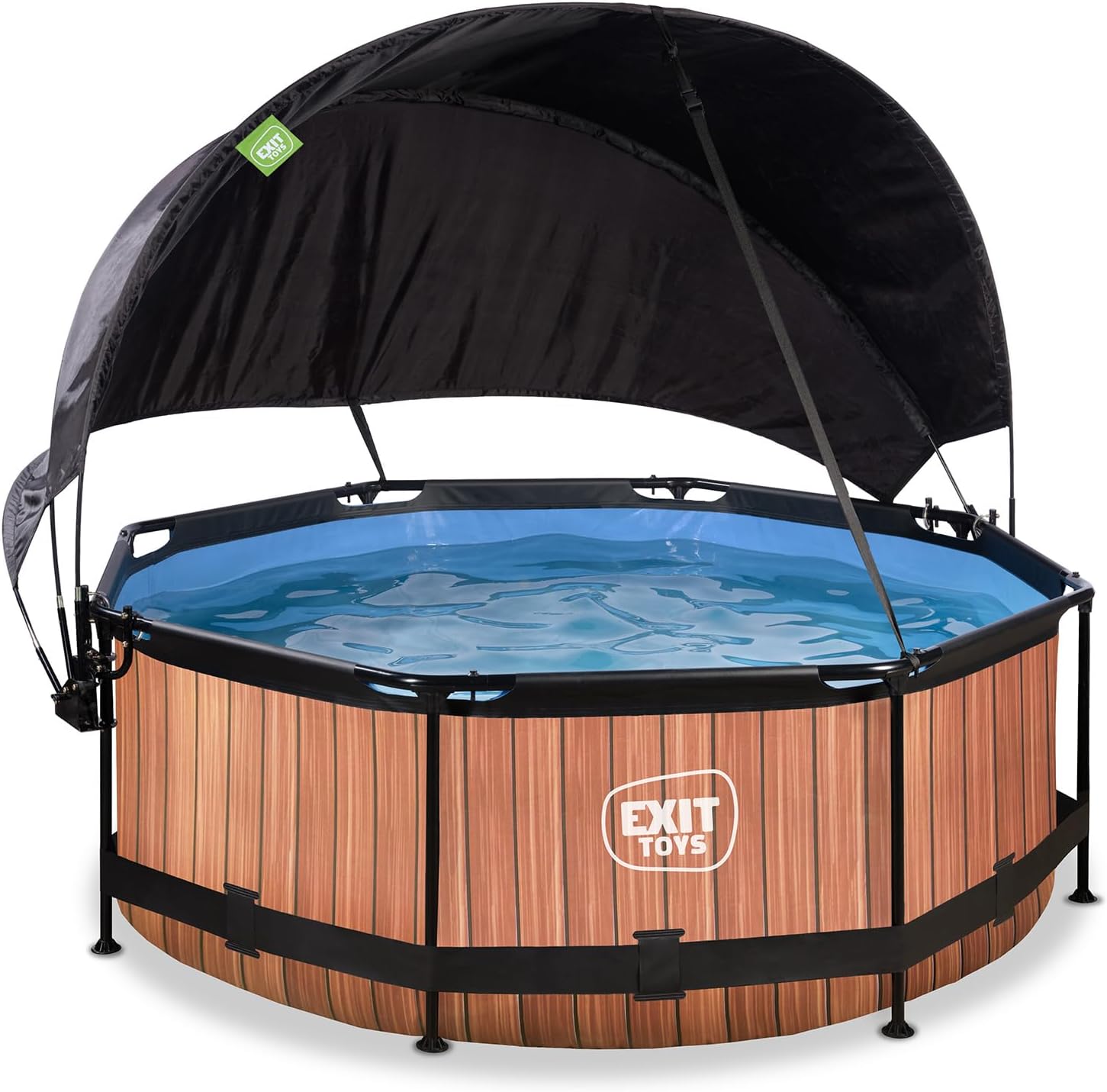 etevert Piscine Lime avec Voile d'Ombrage - ø244x76cm - Piscine Hors Sol Ronde avec Pompe Filtrante à Cartouche - Protection Optimale Contre Les Rayons UV - Entrée Basse - Design Unique - Vert