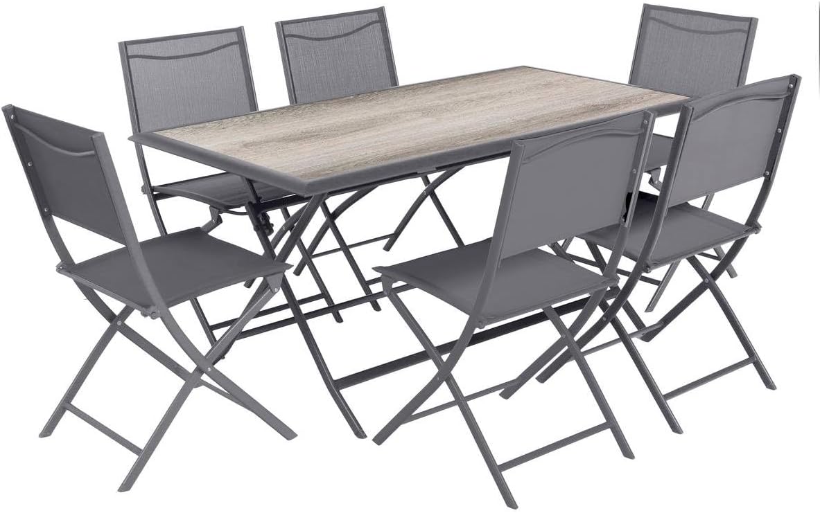 etevert - Azua série - 6 places - aluminium époxy gris fumé