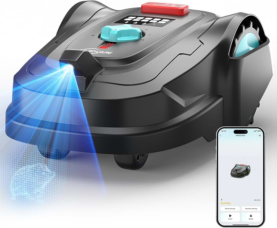 etevert - M800Plus - tondeuse robot 800m², GPS, App, recharge auto