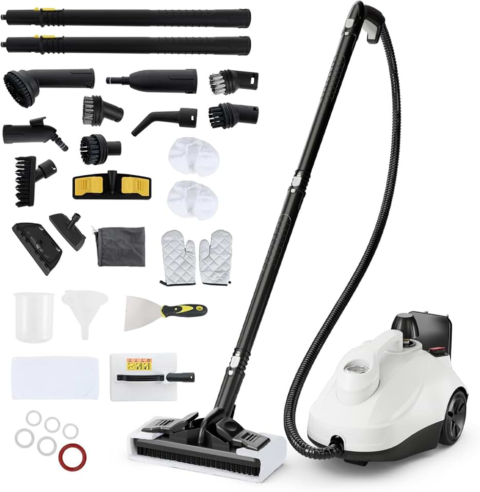 etevert - Nettoyeur vapeur 1,9L - 2000W, 5 bar, 15 accessoires