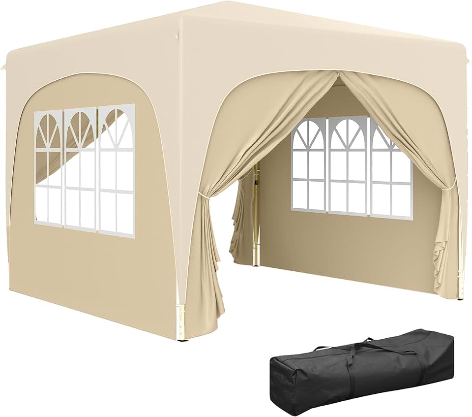 etevert - Tonnelle pliante 3x3 m - UPF50+, hauteur réglable, sac inclus